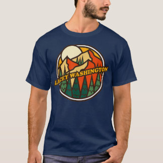 Vintage Lacey Washington Mountain Hiking Print T-shirt