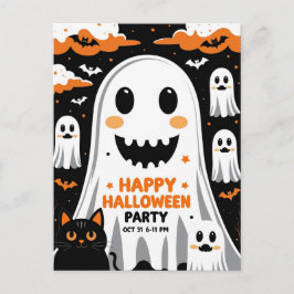 Vintage Lachende Geest Halloween-feest Feestdagenkaart