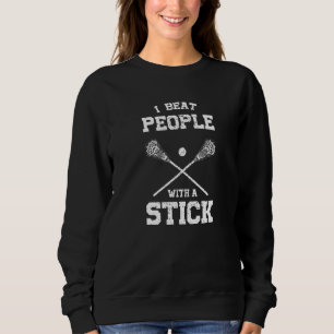 Vintage Lacrosse Ik Sla Mensen Met Een Stok Vrouwe Trui