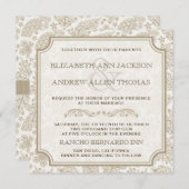 Vintage Lacy Leaves Fall Wedding Uitnodiging (Voorkant / Achterkant)