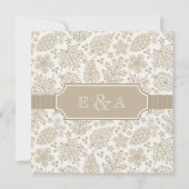 Vintage Lacy Leaves Fall Wedding Uitnodiging (Achterkant)