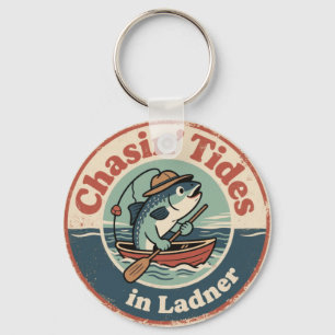 Vintage Ladner BC Grappige Vis Sleutelhanger