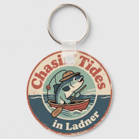 Vintage Ladner BC Grappige Vis Sleutelhanger (Voorkant)