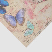Vintage Lady en Butterfly Ephemera ontkoppeling Tissuepapier (Detail)