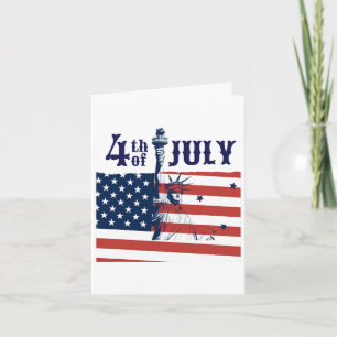Vintage Lady Liberty Amerikaanse Vlag 4 juli Kaart