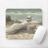 Vintage Lady on Beach Muismat (Met muis)