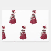 Vintage Lady Red Dress Elegant Inpakpapier Vel (Voorkant)