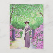 Vintage Lady Rhododendron Garden Briefkaart (Voorkant)