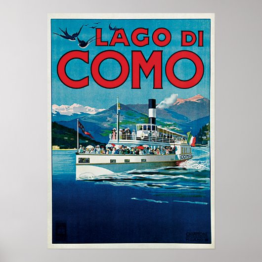 Vintage Lago di Como Poster (Voorkant)