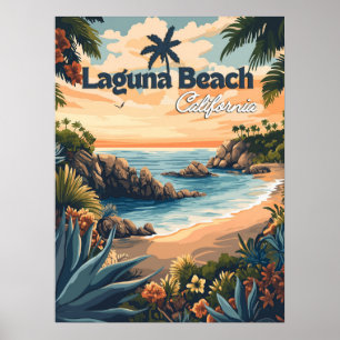 Vintage Laguna Beach California Poster