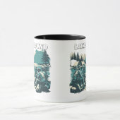 Vintage Lake Bound Camping Campfire Graphic Mok (Midden)