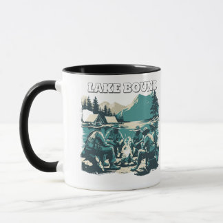 Vintage Lake Bound Camping Campfire Graphic Mok