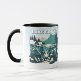Vintage Lake Bound Camping Campfire Graphic Mok