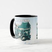 Vintage Lake Bound Camping Campfire Graphic Mok (Voorkant links)