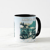 Vintage Lake Bound Camping Campfire Graphic Mok (Voorkant rechts)