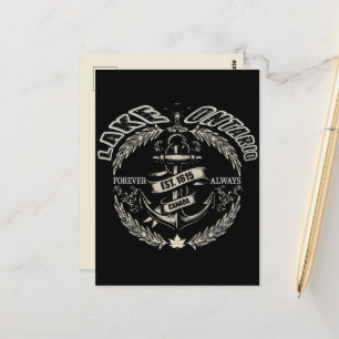 Vintage Lake Ontario Maritiem Nautical Wapen Briefkaart