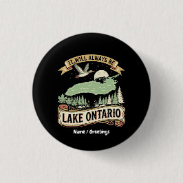 Vintage Lake Ontario Retro Natuur Scène Kunst Ronde Button 3,2 Cm