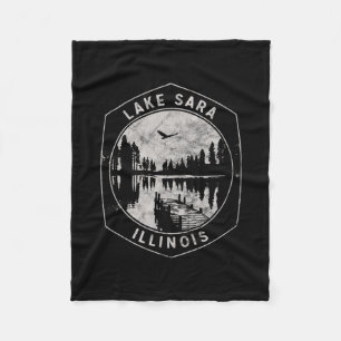 Vintage Lake Sara Illinois Buitenactiviteiten Vaka Fleece Deken