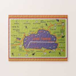 Vintage Lake Tahoe Map Legpuzzel