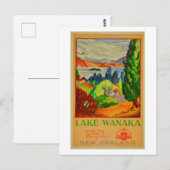 Vintage Lake Wanaka Nieuw-Zeeland Briefkaart (Voorkant / Achterkant)