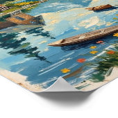Vintage Lakeside Cabin Rustic Art Poster (Hoek)