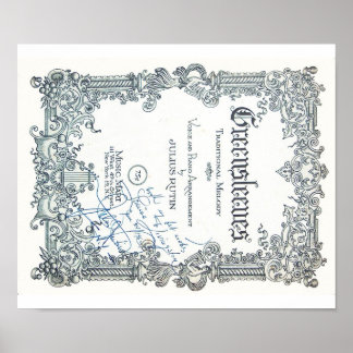 Vintage lakmuziek - Greensleeves Autograded Poster