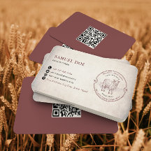 Vintage Lam Schapenboerderij LOGO QR Code Rood