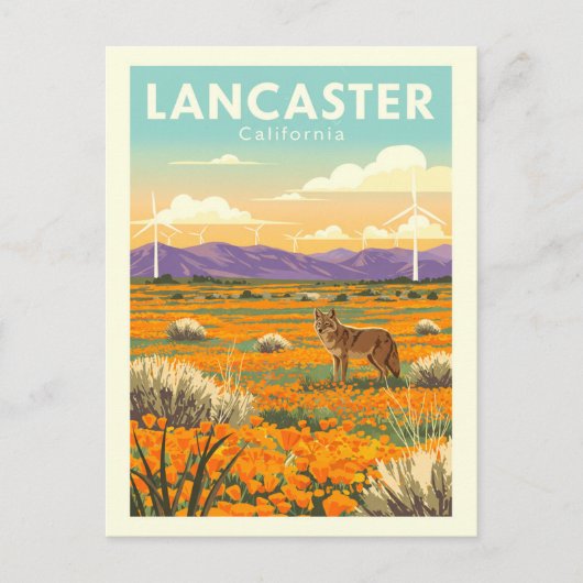 Vintage Lancaster California Briefkaart (Voorkant)