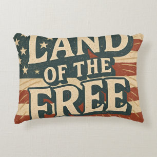 Vintage Land of the Free USA Onafhankelijkheidsdag Accent Kussen