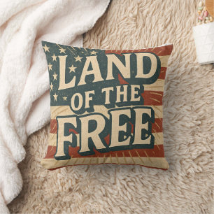Vintage Land of the Free USA Onafhankelijkheidsdag Kussen