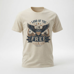 Vintage Land van de Vrije Amerikaanse Trots T-shirt