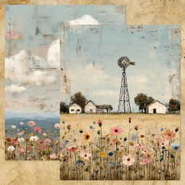 VINTAGE LANDELIJK GEMENGDE MEDIA SCRAPBOOKPAPIER
