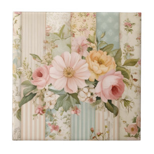 Vintage Landelijke Bloemen Tegeltje