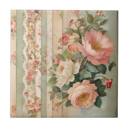 Vintage Landelijke Bloemen Tegeltje