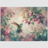 Vintage Landelijke Kolibrie Bloemendecoupe Tissuepapier (Voorkant)