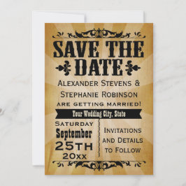 Vintage Landelijke Save the Date Kaarten