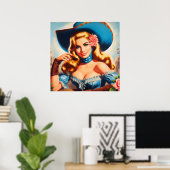 Vintage landelijke vrouw poster (Thuiskantoor)