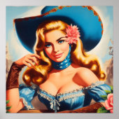 Vintage landelijke vrouw poster (Voorkant)