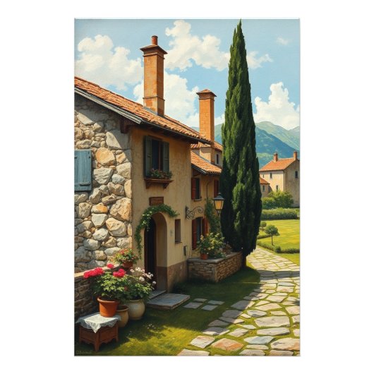 Vintage Landscape Foto Afdruk (Voorkant)