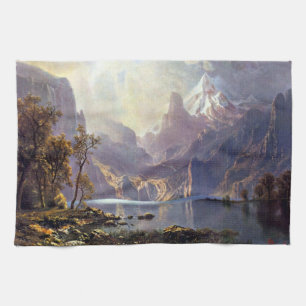 Vintage Landschap, Lake Tahoe door Albert Bierstad Theedoek