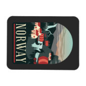 Vintage landschap Noorwegen Magneet (Horizontaal)