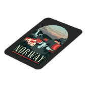 Vintage landschap Noorwegen Magneet (Linkerzijde)