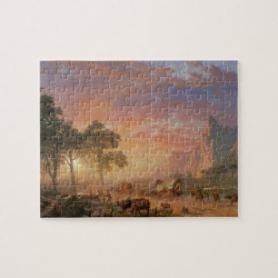 Vintage Landschap, Oregon Trail door Bierstadt Legpuzzel
