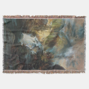 Vintage landschap Waterval in bergen door Moran Deken