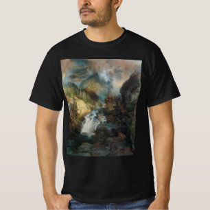 Vintage landschap Waterval in bergen door Moran T-shirt