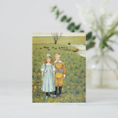 vintage "langs de rivier" briefkaart (Staand voorkant)