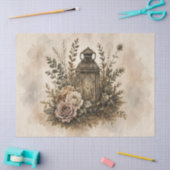 Vintage Lantaarn Bloemendecoupage Boho Westers Tissuepapier (Craft)