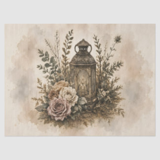Vintage Lantaarn Bloemendecoupage Boho Westers Tissuepapier