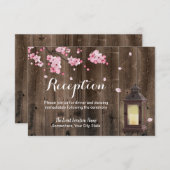 Vintage Lantaarn Roze Bloemenschuur Bruiloftsrecep Kaart (Voorkant / Achterkant)