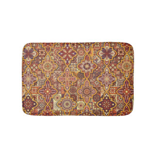 Vintage lapwerk met bloemenmandalaelementen badmat
